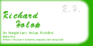 richard holop business card