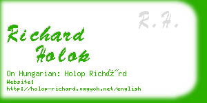 richard holop business card